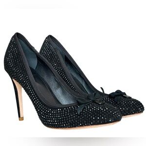 Tory Burch Phoenix Black Pump Rhinestone Soho Lux Heels